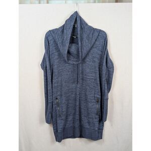 Athleta Sport it Cowl Neck Long Sweater Blue Women's Size Medium